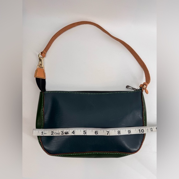 Hand Made Vintage Green Leather Shoulder Bag - Picture 3 of 4